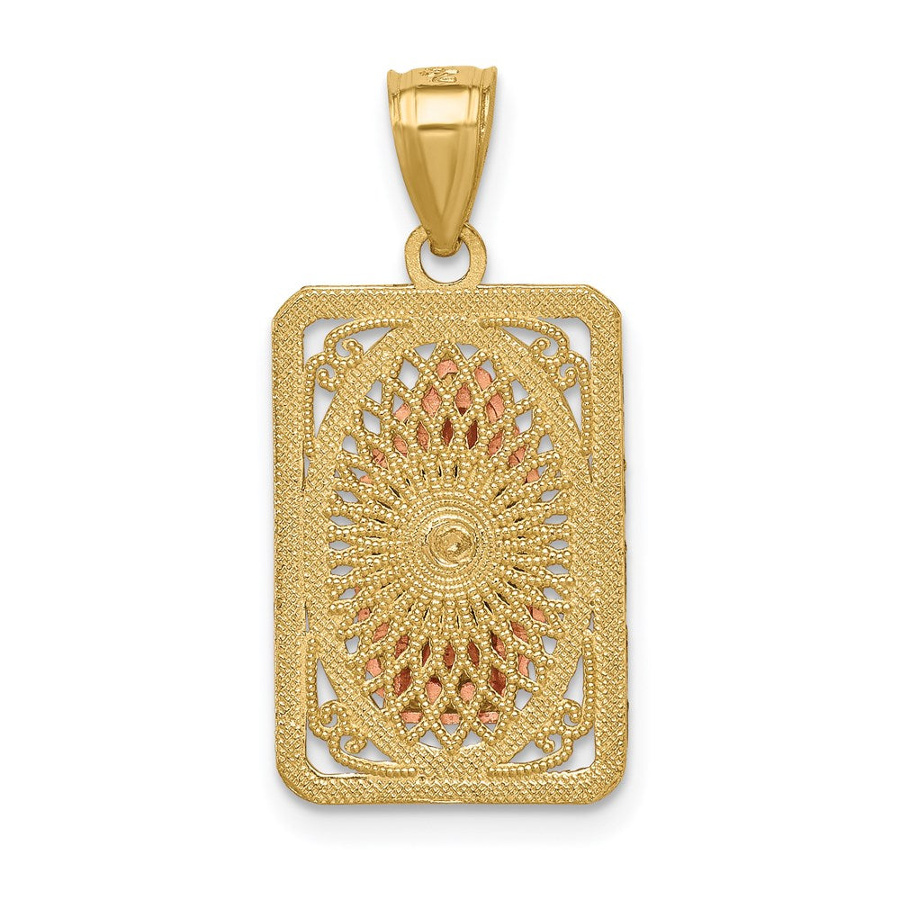 14k Two-tone Gold w/White Rhodium D/C Lady of Guadalupe Pendant