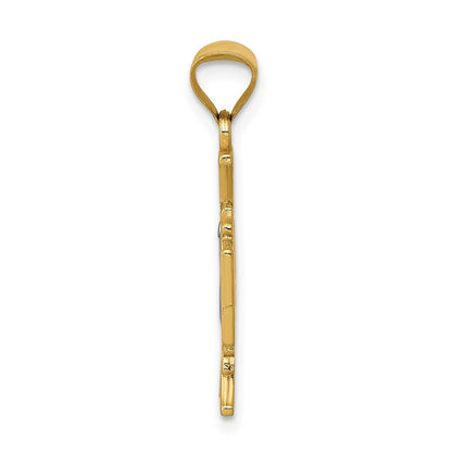 14k Yellow & Rhodium Gold w/Rhodium St. Benedict Semi-solid Pendant