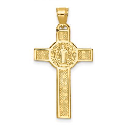 14k Yellow Gold San Benito 2-Sided Crucifix Pendant