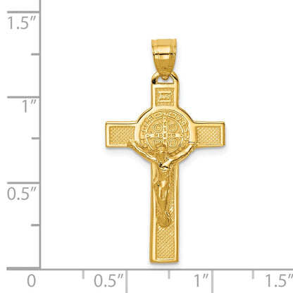 14k Yellow Gold San Benito 2-Sided Crucifix Pendant