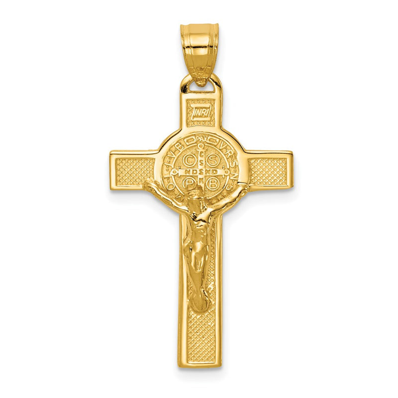 14k Yellow Gold San Benito 2-Sided Crucifix Pendant