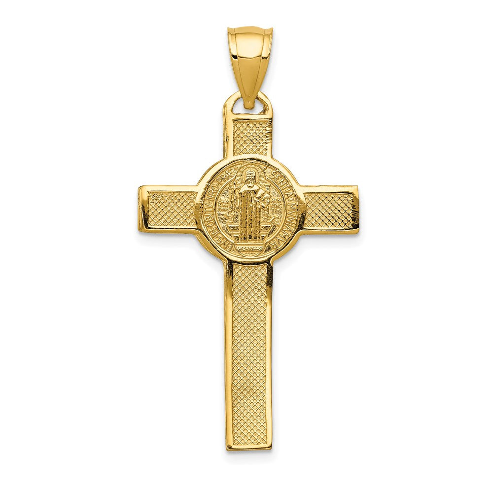 14k Yellow Gold San Benito 2-Sided Crucifix Pendant