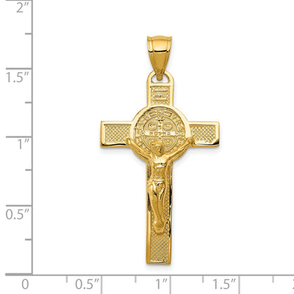 14k Yellow Gold San Benito 2-Sided Crucifix Pendant