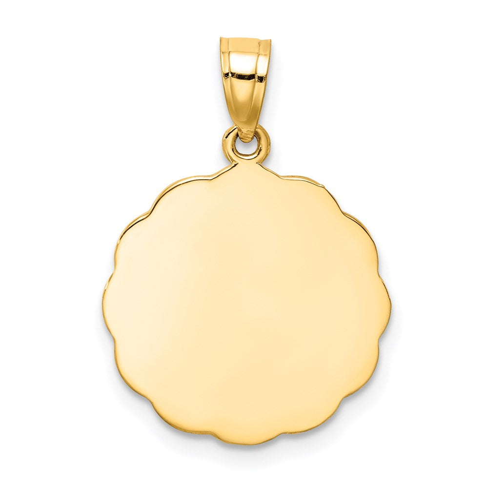 14k Yellow & Rhodium Gold W/White and Rose Rhodium Baptism Pendant