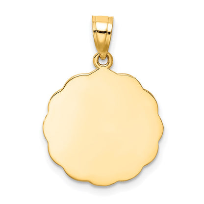 14k Yellow & Rhodium Gold W/White and Rose Rhodium Baptism Pendant
