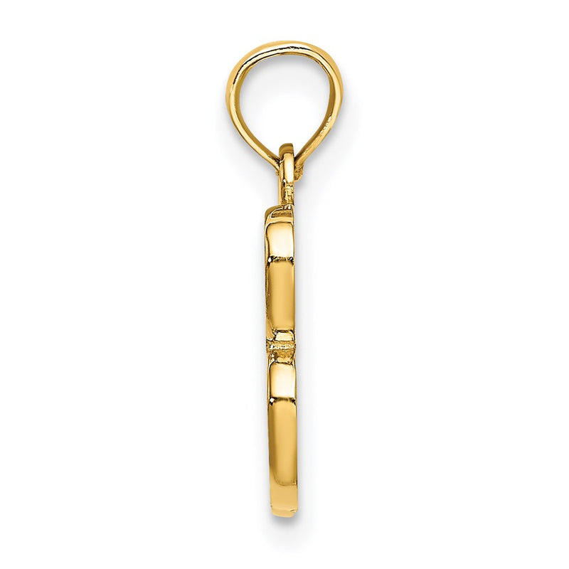 14k Yellow GoldY Script Letter B Initial Pendant