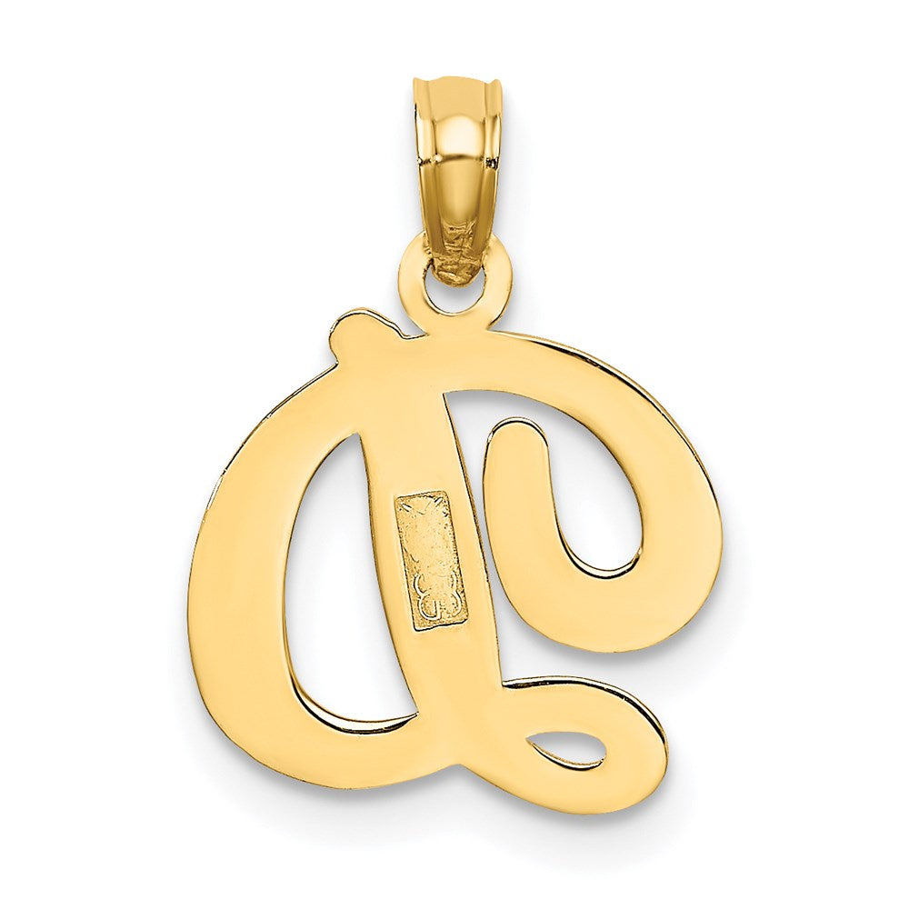 14k Yellow GoldY Script Letter D Initial Pendant