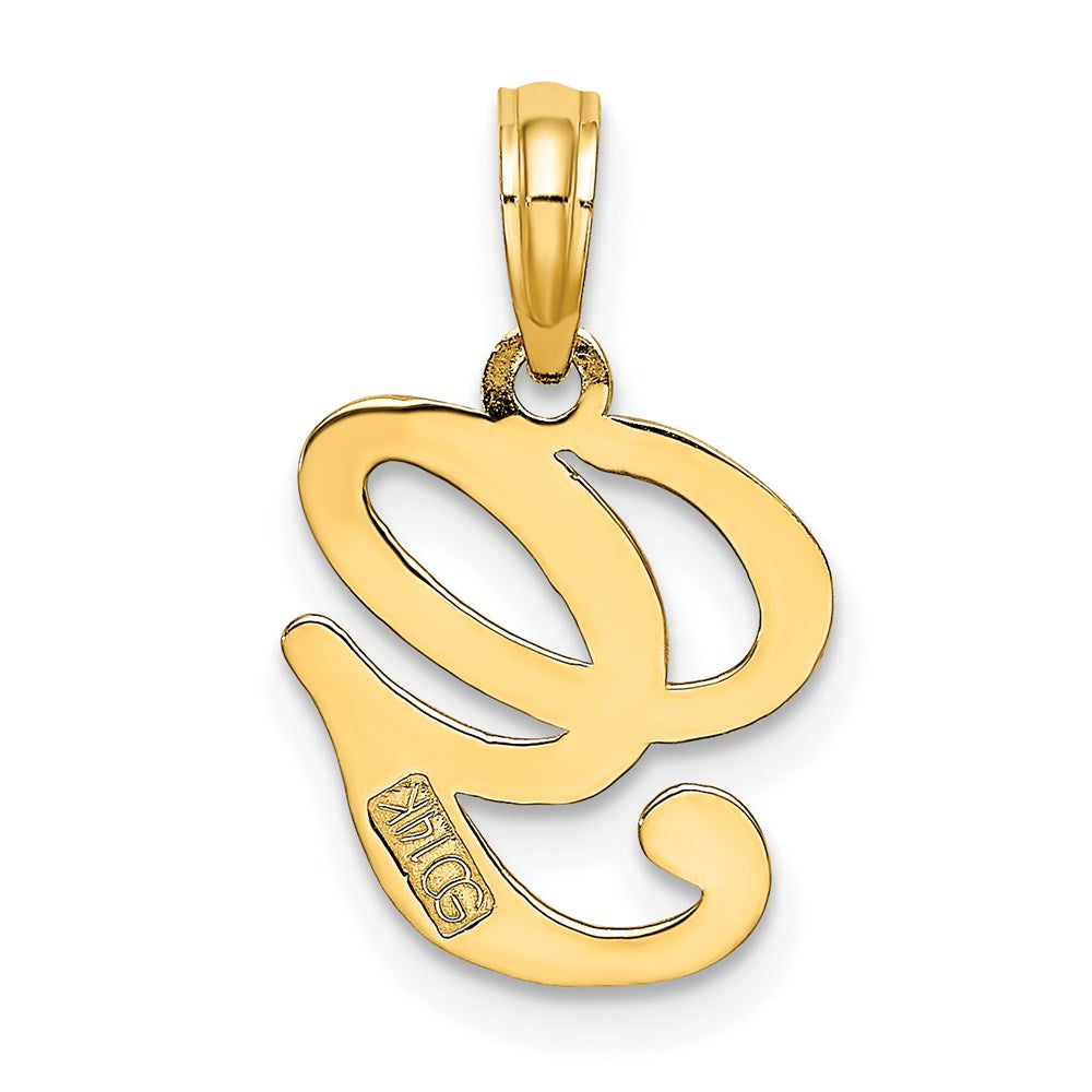14k Yellow GoldY Script Letter G Initial Pendant
