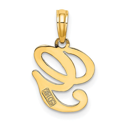 14k Yellow GoldY Script Letter G Initial Pendant