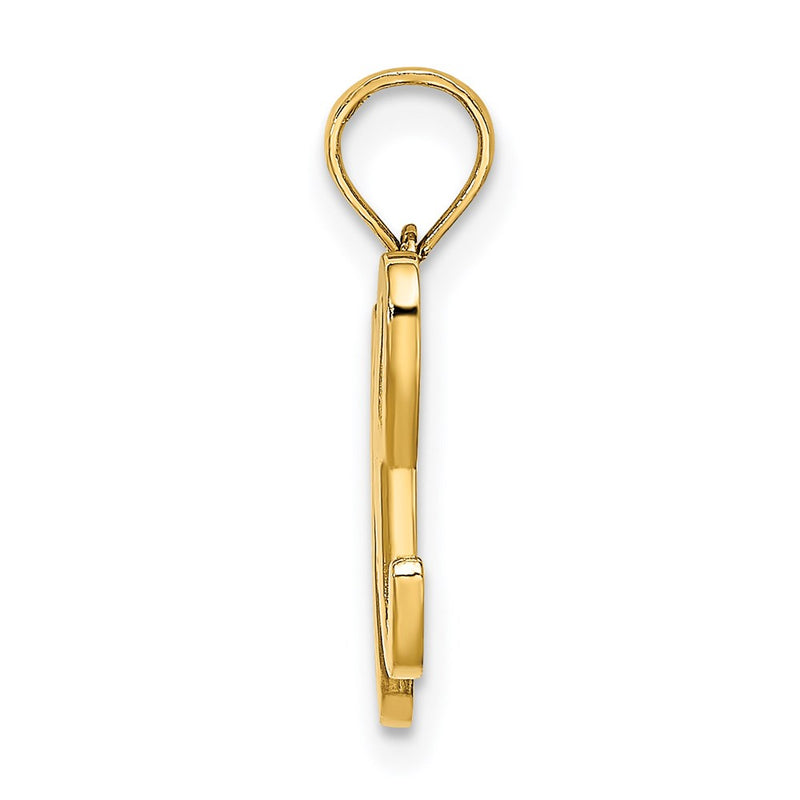 14k Yellow GoldY Script Letter H Initial Pendant