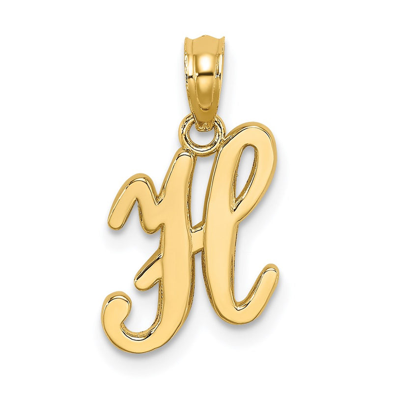 14k Yellow GoldY Script Letter H Initial Pendant