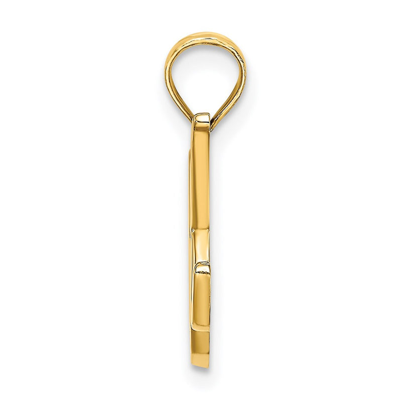 14k Yellow GoldY Script Letter K Initial Pendant