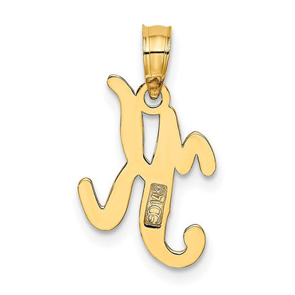 14k Yellow GoldY Script Letter K Initial Pendant
