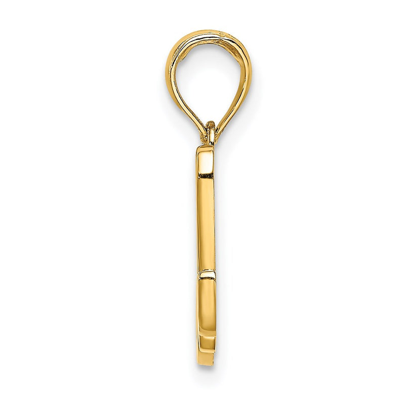 14k Yellow GoldY Script Letter M Initial Pendant