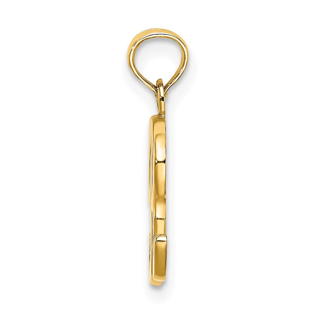 14k Yellow GoldY Script Letter R Initial Pendant