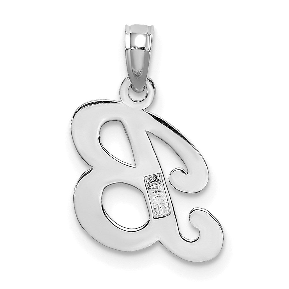 14k White GoldW White Gold Script Letter B Initial Pendant