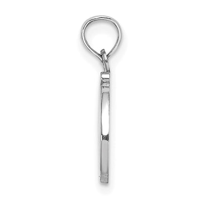14k White GoldW White Gold Script Letter D Initial Pendant