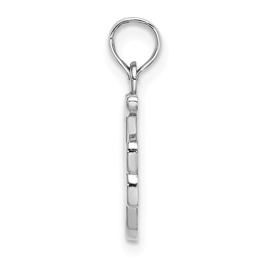 14k White GoldW White Gold Script Letter F Initial Pendant