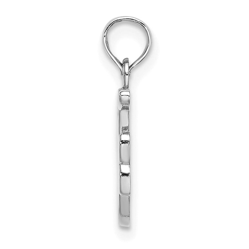 14k White GoldW White Gold Script Letter F Initial Pendant