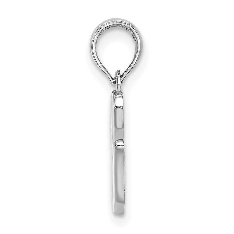 14k White GoldW White Gold Script Letter G Initial Pendant