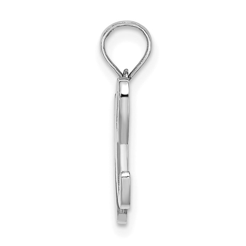 14k White GoldW White Gold Script Letter H Initial Pendant