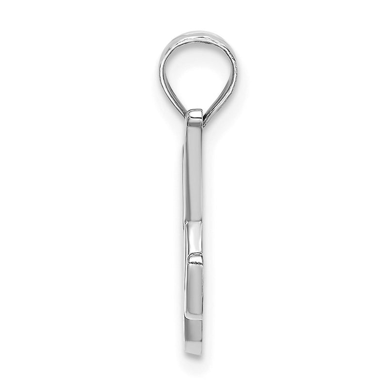 14k White GoldW White Gold Script Letter K Initial Pendant