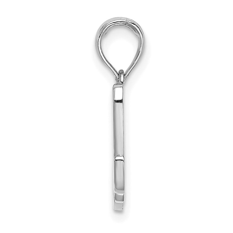14k White GoldW White Gold Script Letter M Initial Pendant