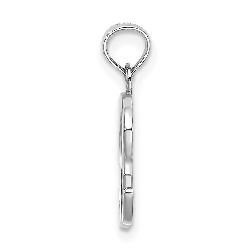 14k White GoldW White Gold Script Letter R Initial Pendant