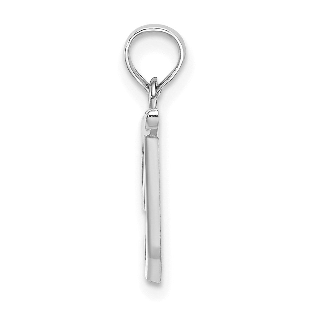 14k White GoldW White Gold Script Letter T Initial Pendant