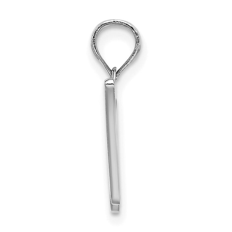 14k White GoldW White Gold Script Letter W Initial Pendant