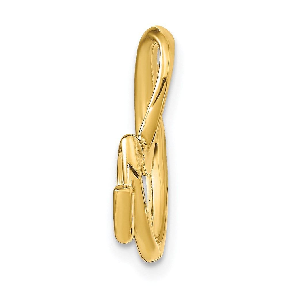 14k Yellow Gold Polished Letter A Initial Slide