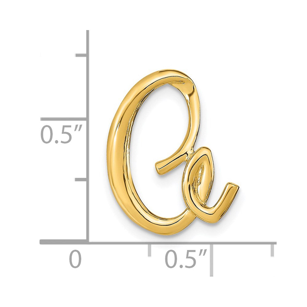 14k Yellow Gold Polished Letter A Initial Slide