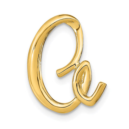 14k Yellow Gold Polished Letter A Initial Slide