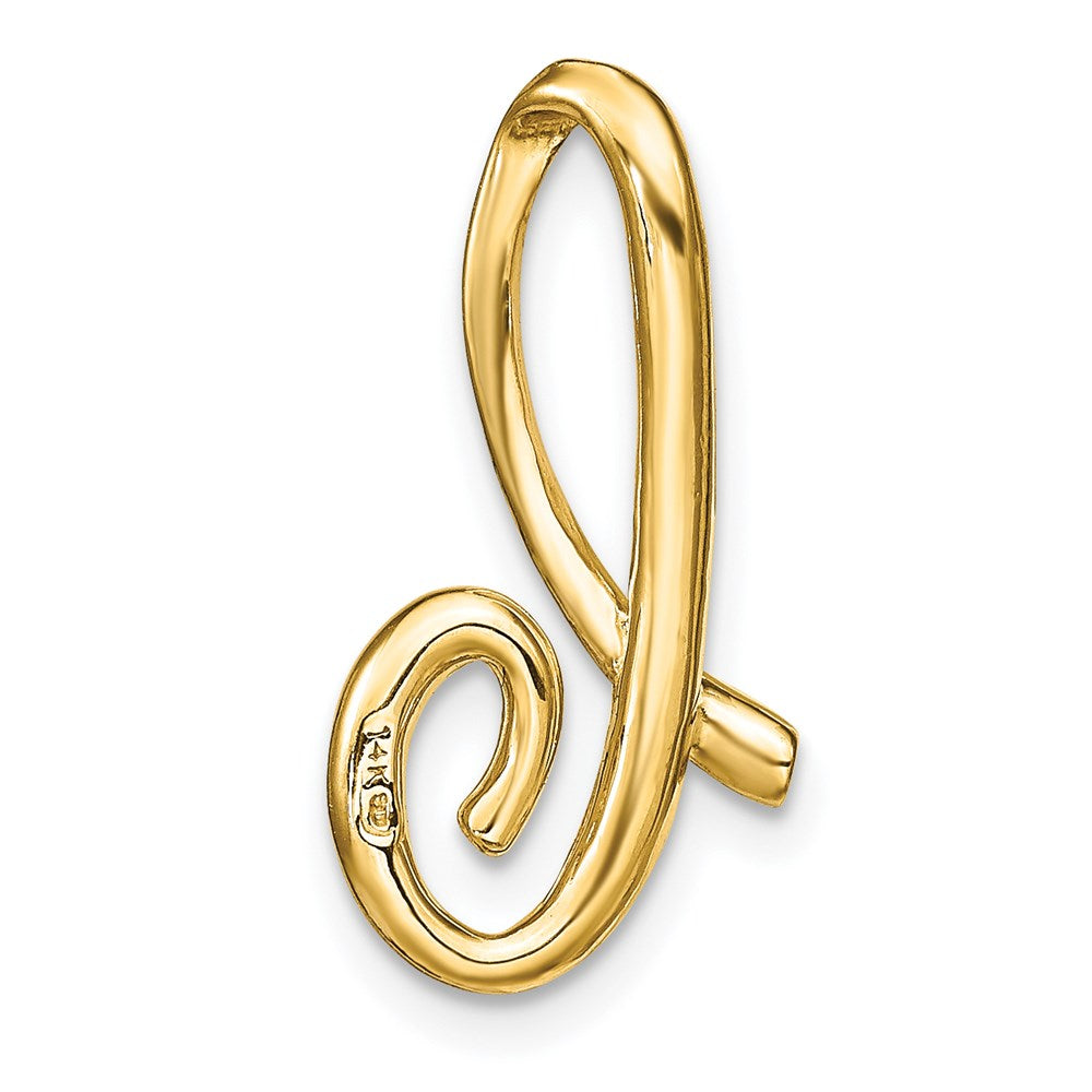 14k Yellow Gold Polished Letter B Initial Slide