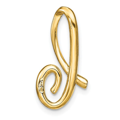 14k Yellow Gold Polished Letter B Initial Slide