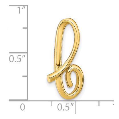 14k Yellow Gold Polished Letter B Initial Slide