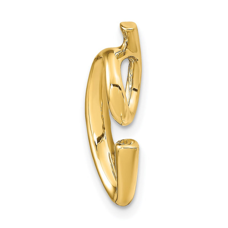 14k Yellow Gold Polished Letter C Initial Slide