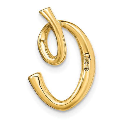 14k Yellow Gold Polished Letter C Initial Slide