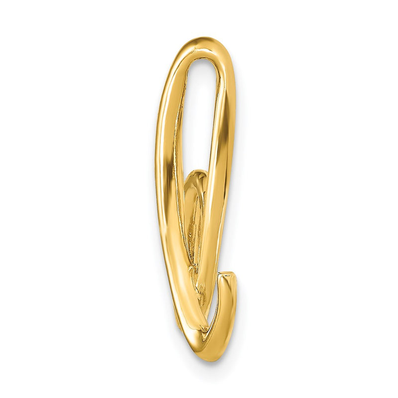 14k Yellow Gold Polished Letter D Initial Slide