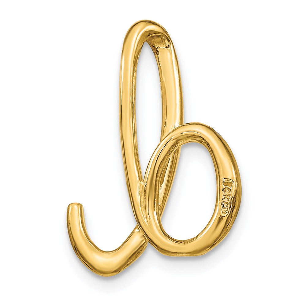14k Yellow Gold Polished Letter D Initial Slide