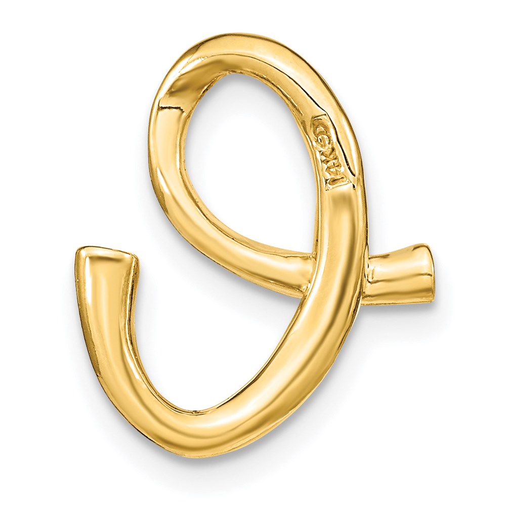 14k Yellow Gold Polished Letter E Initial Slide