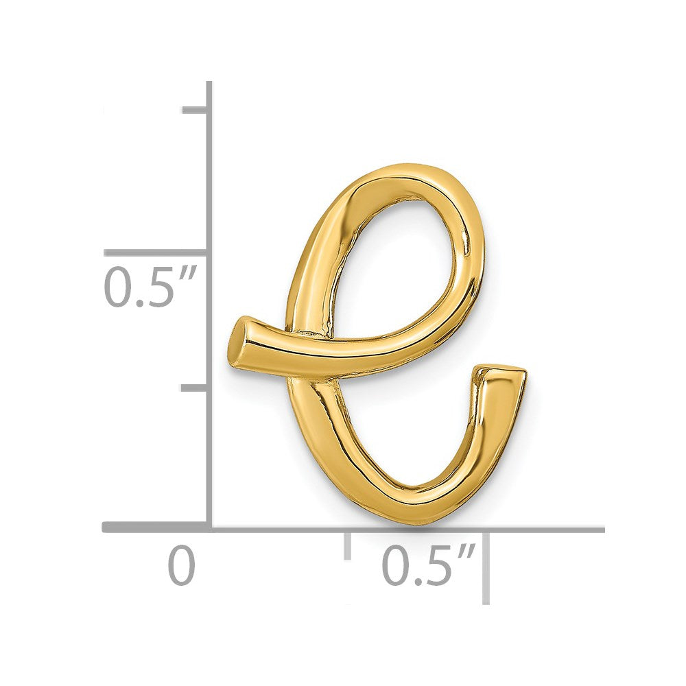 14k Yellow Gold Polished Letter E Initial Slide