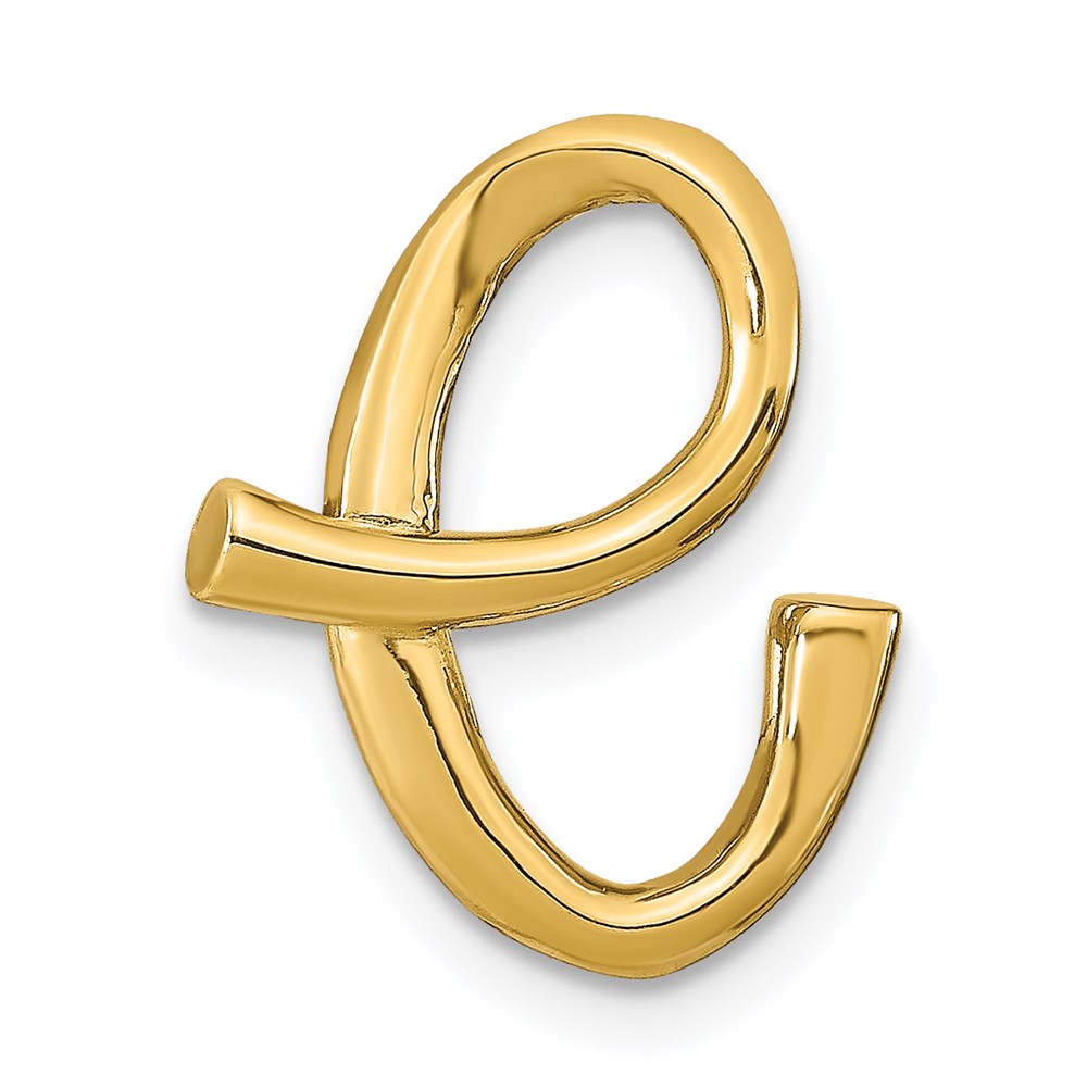 14k Yellow Gold Polished Letter E Initial Slide