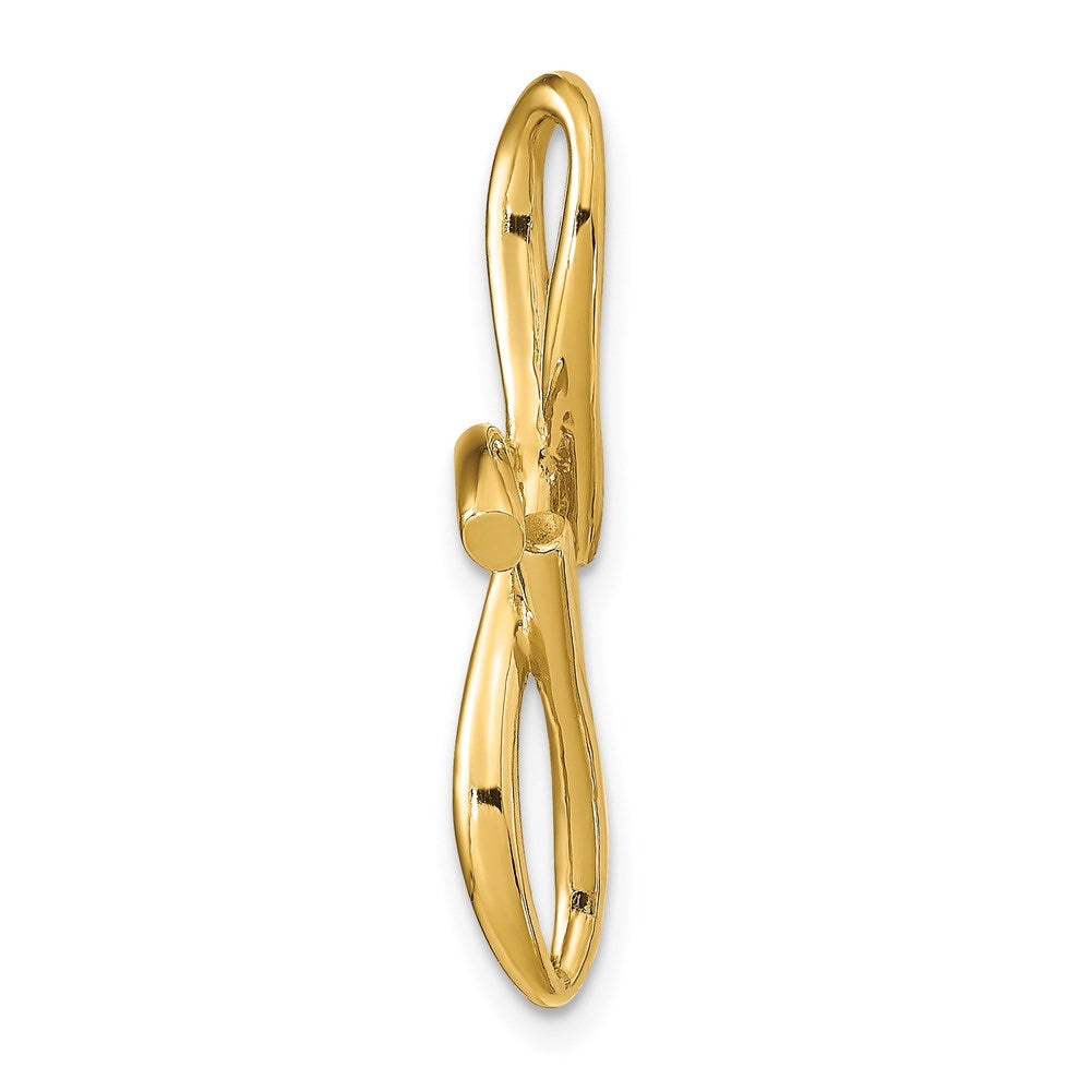 14k Yellow Gold Polished Letter F Initial Slide