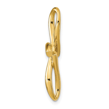 14k Yellow Gold Polished Letter F Initial Slide