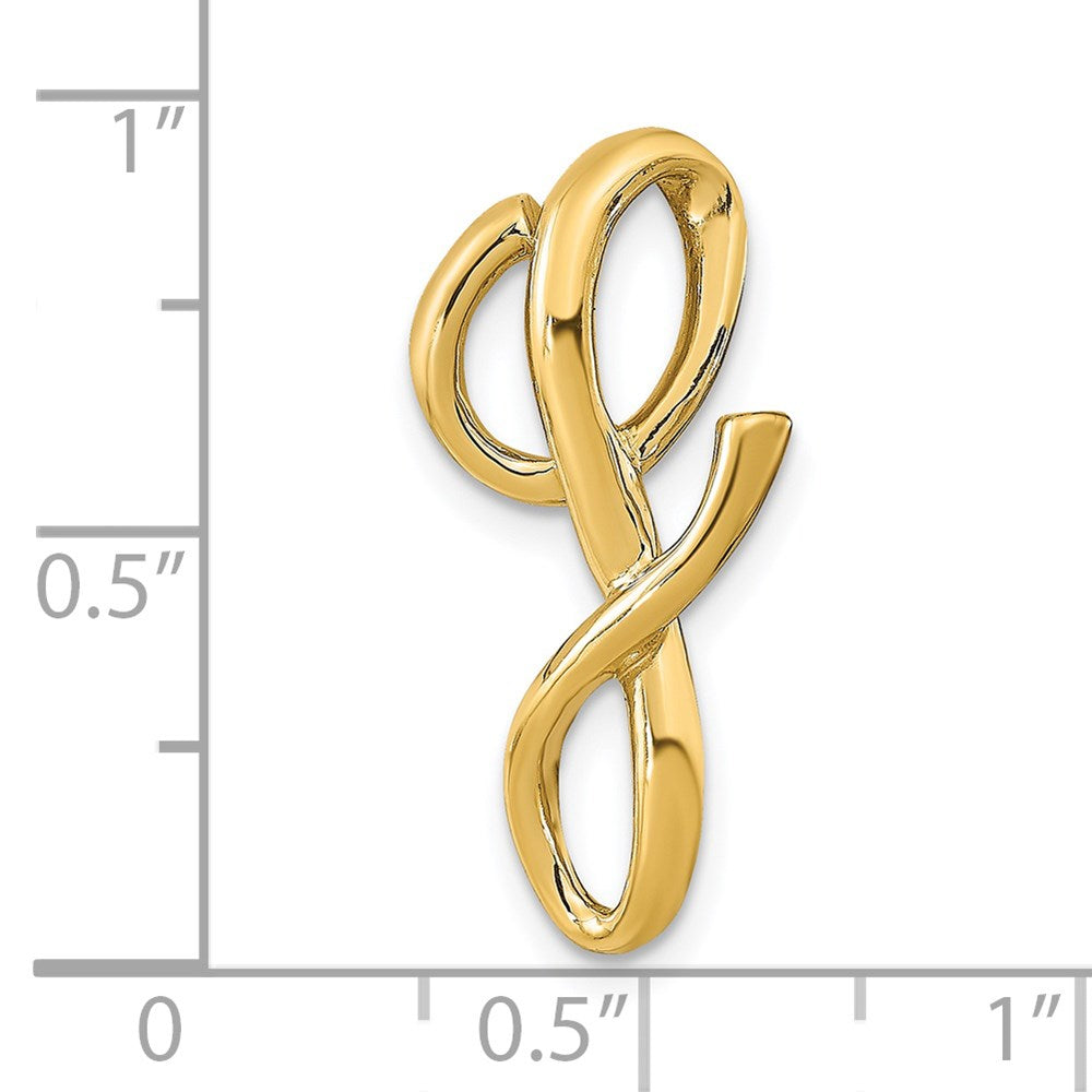 14k Yellow Gold Polished Letter G Initial Slide