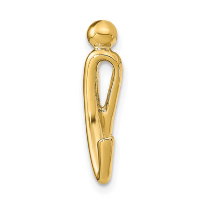 14k Yellow Gold Polished Letter I Initial Slide