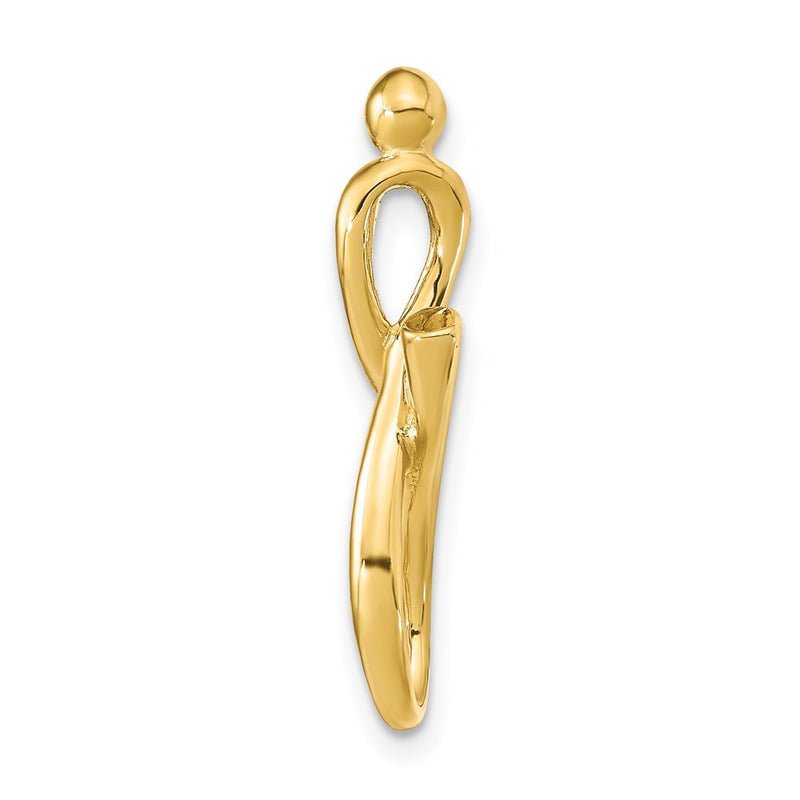 14k Yellow Gold Polished Letter J Initial Slide