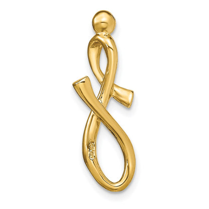 14k Yellow Gold Polished Letter J Initial Slide