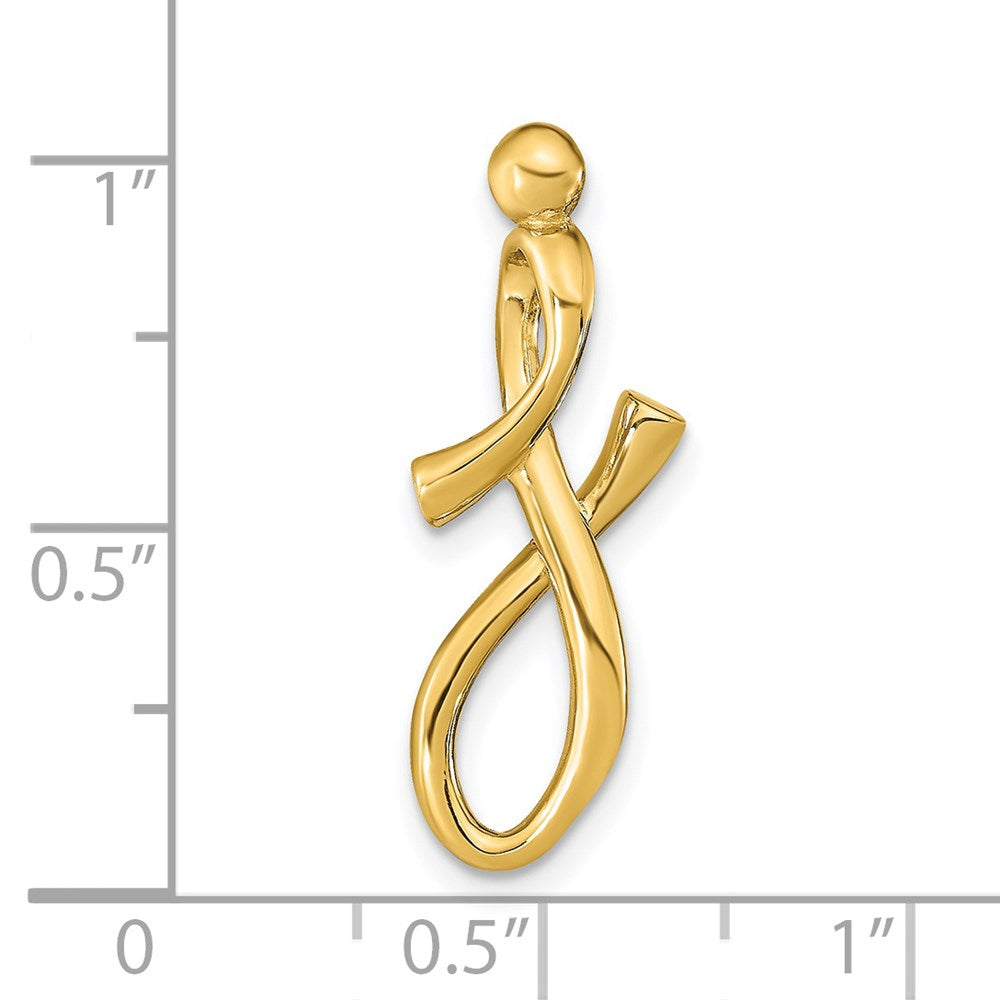 14k Yellow Gold Polished Letter J Initial Slide